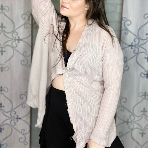 ‘Double Zero’ Blanket Cardigan Neutral Beige Size Medium - Picture 2 of 7